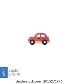 Icono de Auto estilo diseño plano. pictograma de transporte de automóviles. logo simple del logo de automoción de sedan rojo para sitio web y aplicación móvil. diseño de ilustración vectorial en fondo blanco. EPS 10