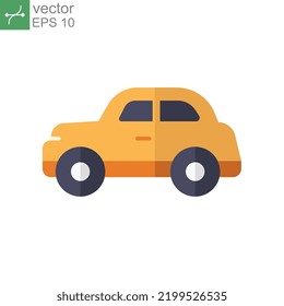 Flat Design Style Car icon. automobile transportation pictogram. red sedan automotive logo simple logo for website and mobile application. vector illustration design on white background. EPS 10