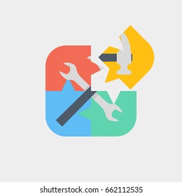 Flat design style concept icons for graphic and web design.