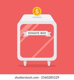 Flat design style donation box