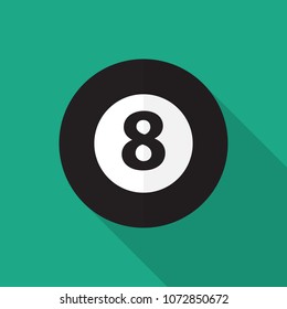 Flat Design Style Eight Ball Icon