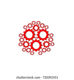 Flat design style. Gear. 3D icon.