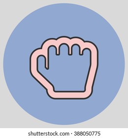 Flat design style. Grab hand. Hand gesture. Vector illustration with pantone colors of the year 2016 Rose Quartz and Serenity.