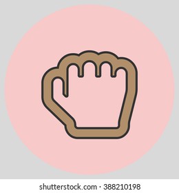 Flat design style. Grab hand. Hand gesture. Vector illustration with pantone colors of the year 2016 Iced Coffee and Rose Quartz.