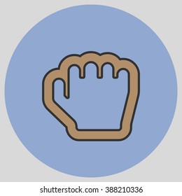 Flat design style. Grab hand. Hand gesture. Vector illustration with pantone colors of the year 2016 Iced Coffee and Serenity.