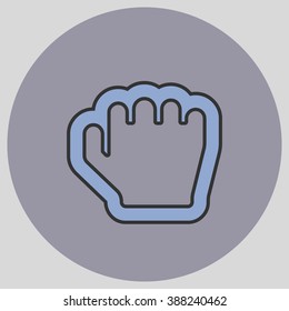 Flat design style. Grab hand. Hand gesture. Vector illustration with pantone colors of the year 2016 Serenity and Lilac Grey.