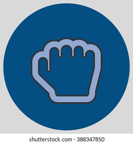 Flat design style. Grab hand. Hand gesture. Vector illustration with pantone colors of the year 2016 Serenity and Snorkel Blue.