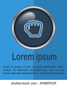 Flat design style. Grab hand. Hand gesture.