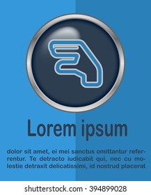 Flat design style. Hand lizard. Hand gesture.
