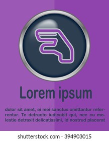 Flat design style. Hand lizard. Hand gesture.