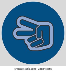 Flat design style. Hand scissors. Hand gesture. Vector illustration with pantone colors of the year 2016 Serenity and Snorkel Blue.