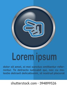 Flat design style. Hand scissors. Hand gesture.