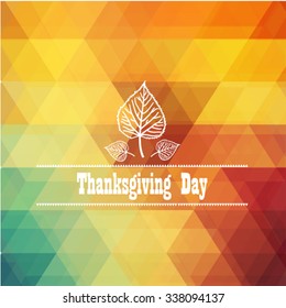 Flat design style Happy Thanksgiving Day logotype, badge and icon. Happy Thanksgiving Day logo template. Thanksgiving Day card template. Happy Thanksgiving banner, flyer