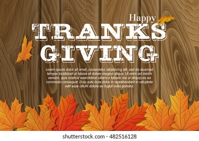 Flat design style. Happy Thanksgiving Day. Autumn