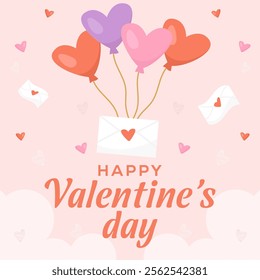 flat design style happy valentine's day illustration