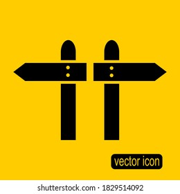 
signo de icono de pista de estilo de diseño plano. señal de pista.
