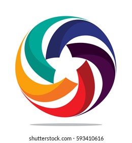 flat design style icon / logo colorful with circular concept