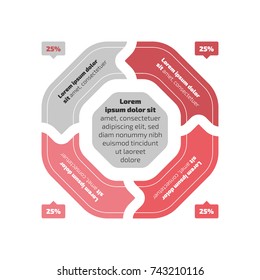 Flat design style infographic with sample text