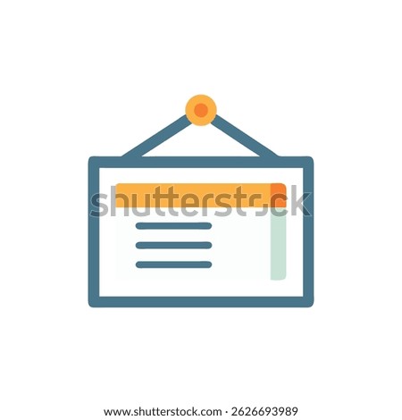 Flat design style information sign on White Background. Features clean lines and modern geometric shapes. Perfect for minimalist designs.