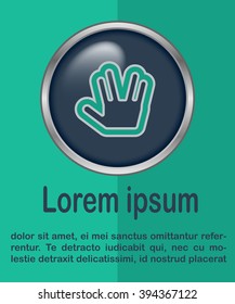 Flat design style. Live long and prosper Vulcan Greeting. Hand gesture.