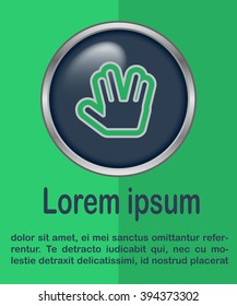 Flat design style. Live long and prosper Vulcan Greeting. Hand gesture.