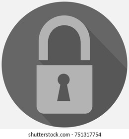 Flat Design Style Lock Icon