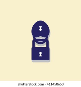 Flat design style lock or security,  padlock, login,  safe icon