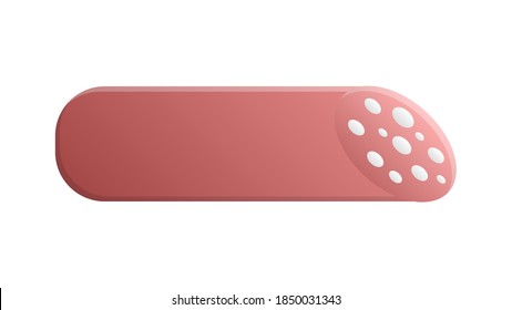 Flat Design Style Meat Icon - Cured Salami.