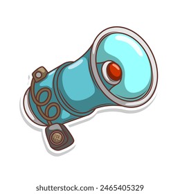 Flat design style megaphone horn loudspeaker