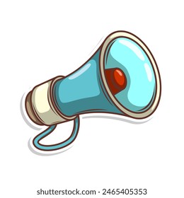 Flat design style megaphone horn loudspeaker