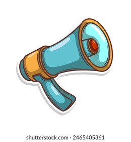Flat design style megaphone horn loudspeaker