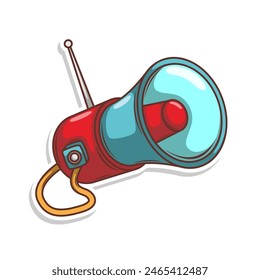 Flat design style megaphone horn loudspeaker