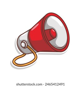 Flat design style megaphone horn loudspeaker