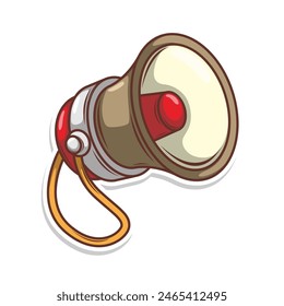 Flat design style megaphone horn loudspeaker