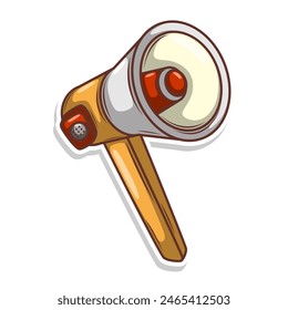 Flat design style megaphone horn loudspeaker