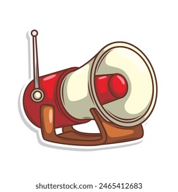 Flat design style megaphone horn loudspeaker