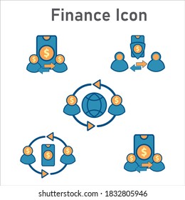 concepto vectorial de icono de financiación móvil de diseño plano.