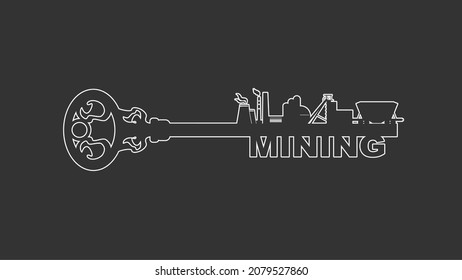 Diseño plano concepto moderno de ilustración de una clave de la industria minera