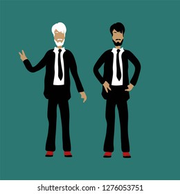 Flat design style modern vector illustration concept of successful businessman climbs upstairs for professional growth, winner performance and personal career improvement