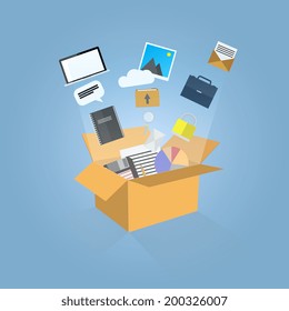 Flat design style modern vector illustration icons set of graphic designer items and tools, office various objects and equipment. Isolated on stylish color background