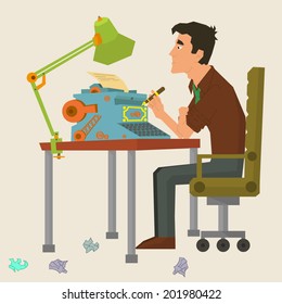 Flat design style modern vector illustration concept of copywriting marketing information, public relations advertising text, social media campaign blogging for presentation a new product on a market