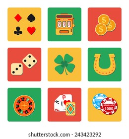 Flat design style modern vector illustration set casino