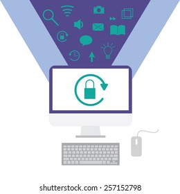 Flat design style modern vector illustration concept of computing technology service