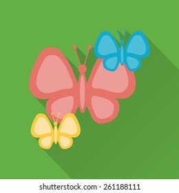 Flat design style modern vector illustration,butterflies