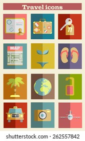 Flat design style modern vector illustration icons set of traveling