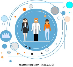 flat design style modern vector illustration concept of doctor, teacher. Isolated on white background.