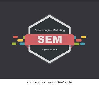 Flat design style modern vector illustration concept of SEM - Search Engine Marketing,digital marketing, creative business internet strategy and market promotion development