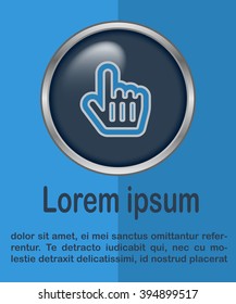 Flat design style. Mouse Pointer Hand For Computer Screen. Hand gesture.