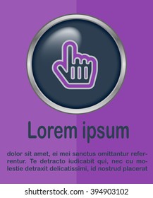 Flat design style. Mouse Pointer Hand For Computer Screen. Hand gesture.