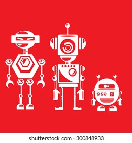 Flat design style robots and cyborgs. robot icon collection
